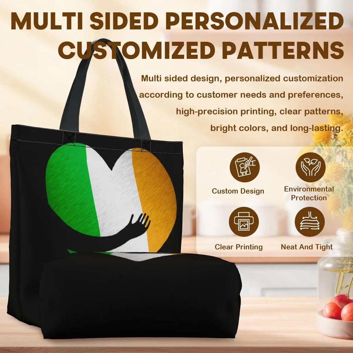 Tote Bag for Women Men Large Reusable Beach Shoulder Bags With Zipper for Gym Shopping Travel Gifts Yoga