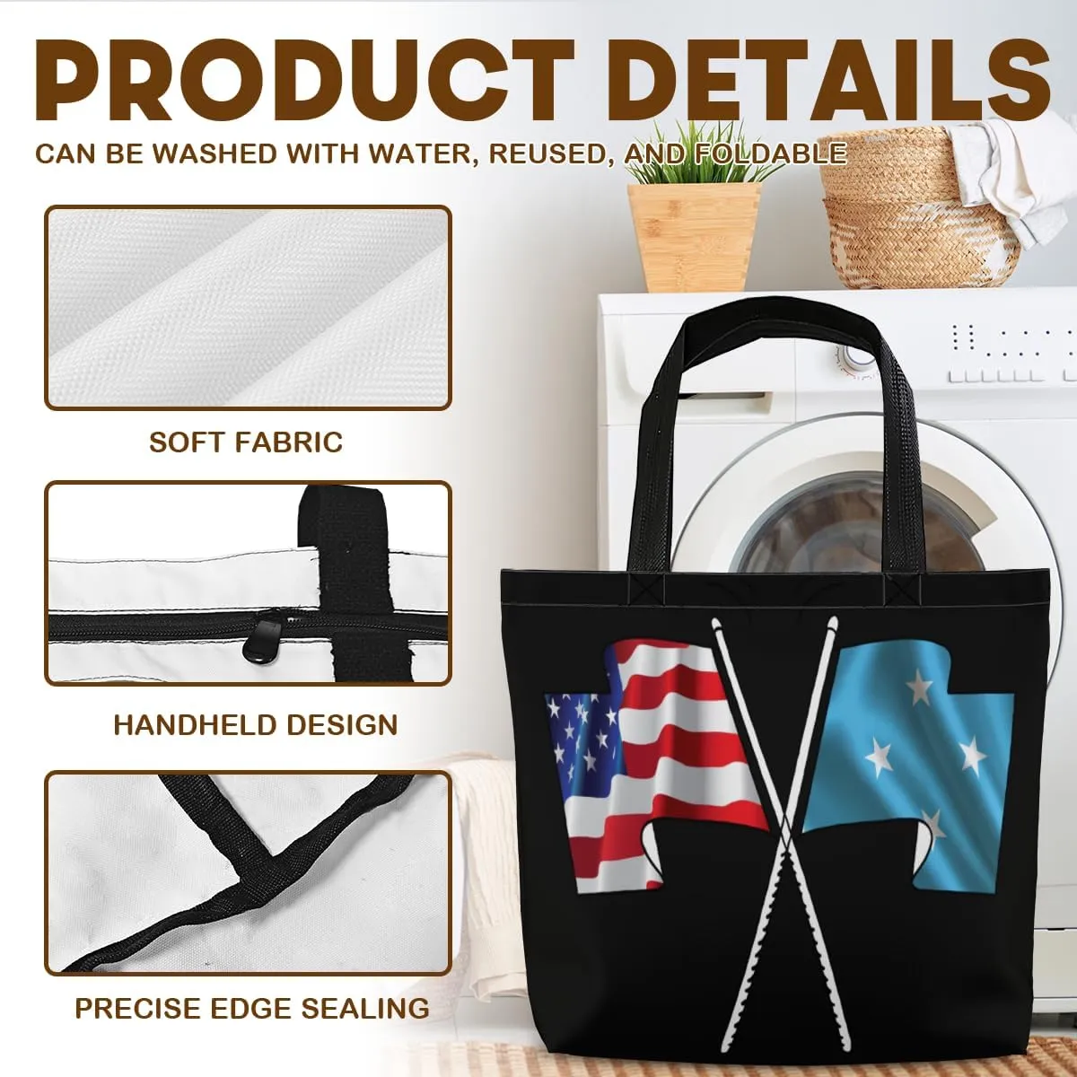 Tote Bag for Women Men Large Reusable Beach Shoulder Bags With Zipper for Gym Shopping Travel Gifts Yoga