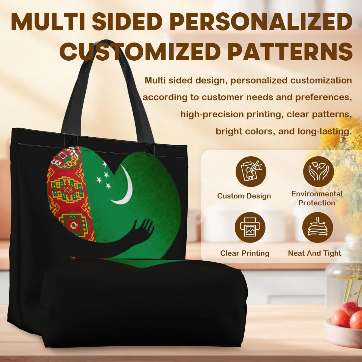 Tote Bag for Women Men Large Reusable Beach Shoulder Bags With Zipper for Gym Shopping Travel Gifts Yoga