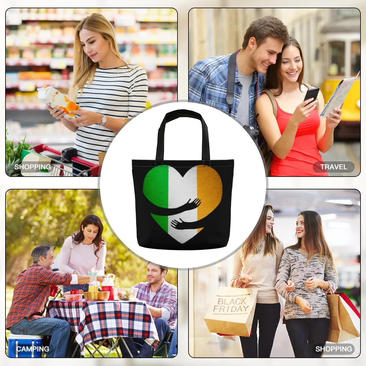 Tote Bag for Women Men Large Reusable Beach Shoulder Bags With Zipper for Gym Shopping Travel Gifts Yoga
