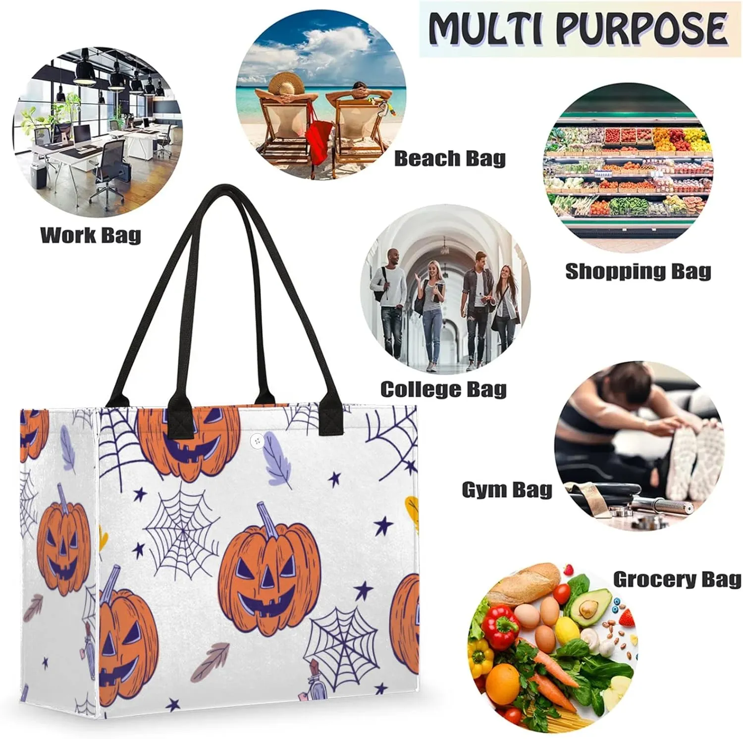 Tote Bag for Women Reusable Canvas Shoulder Bag