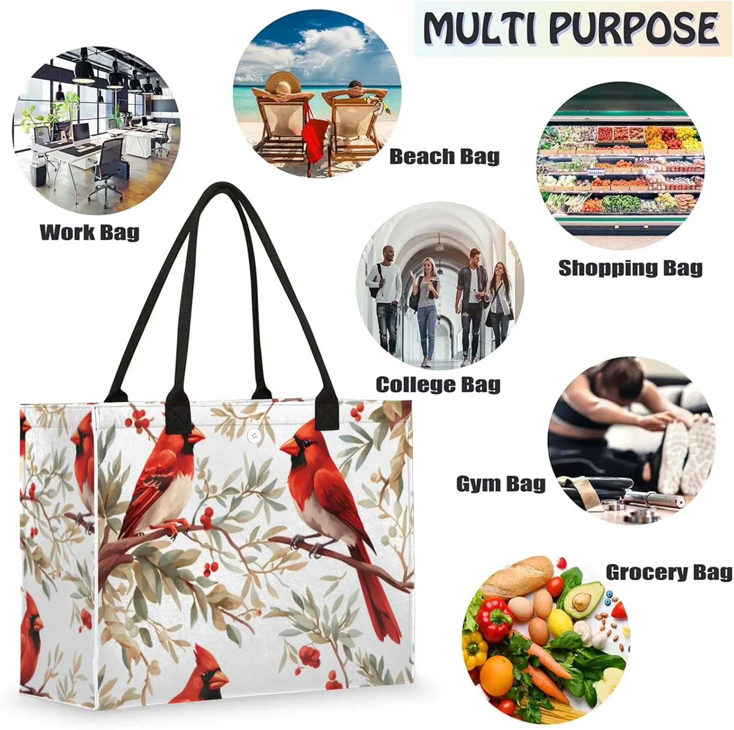 Tote Bag for Women Reusable Canvas Shoulder Bag