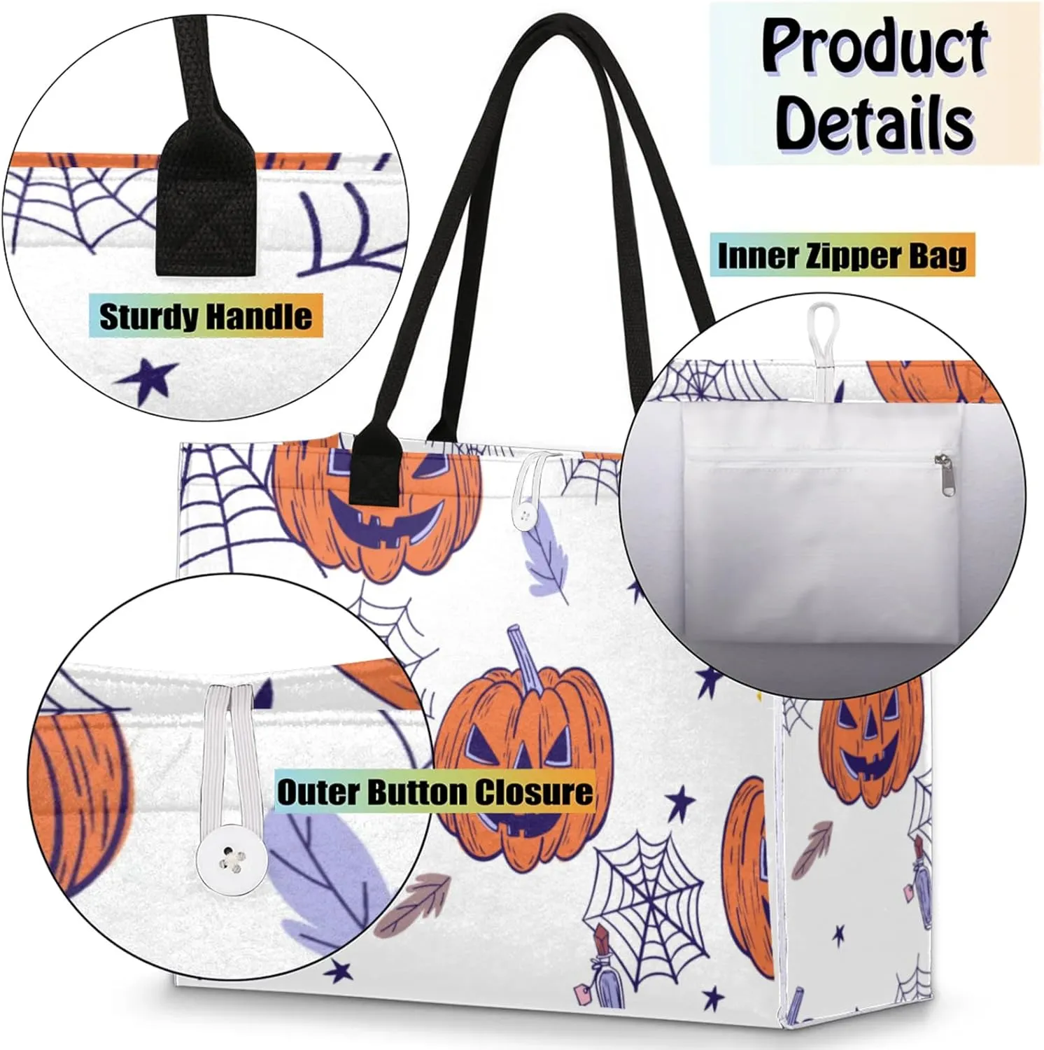 Tote Bag for Women Reusable Canvas Shoulder Bag