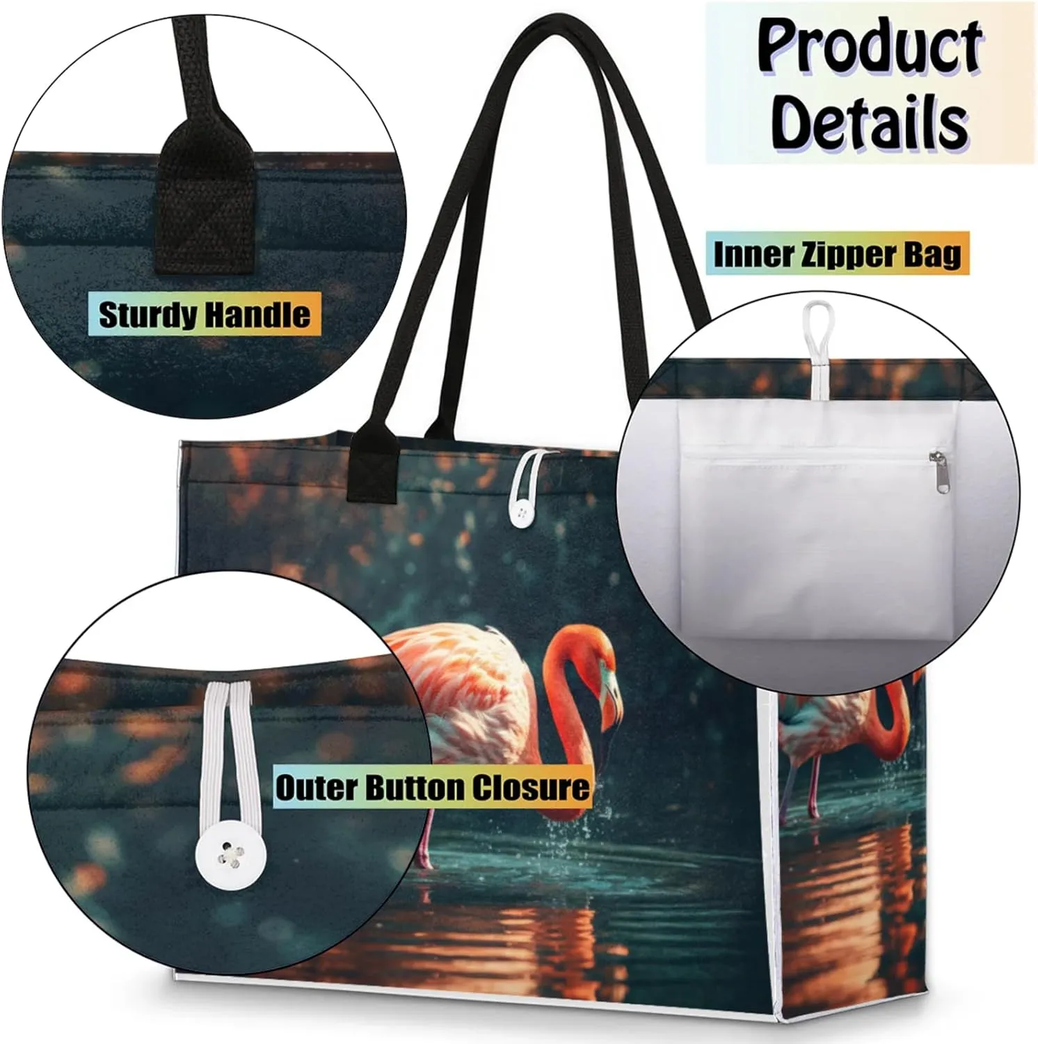 Tote Bag for Women Reusable Canvas Shoulder Bag