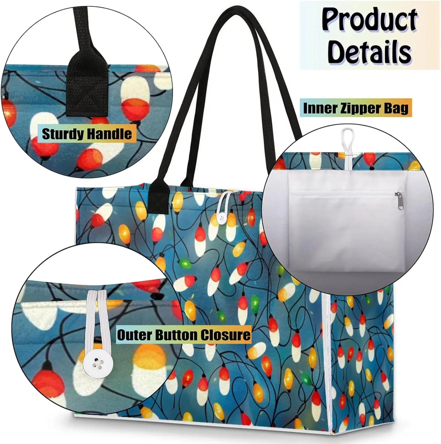 Tote Bag for Women Reusable Canvas Shoulder Bag