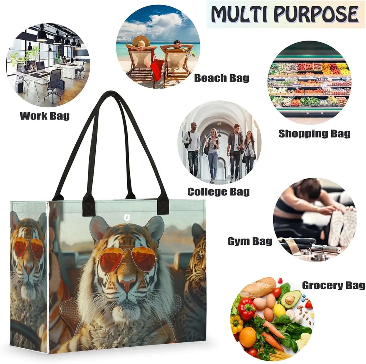 Tote Bag for Women Reusable Canvas Shoulder Bag