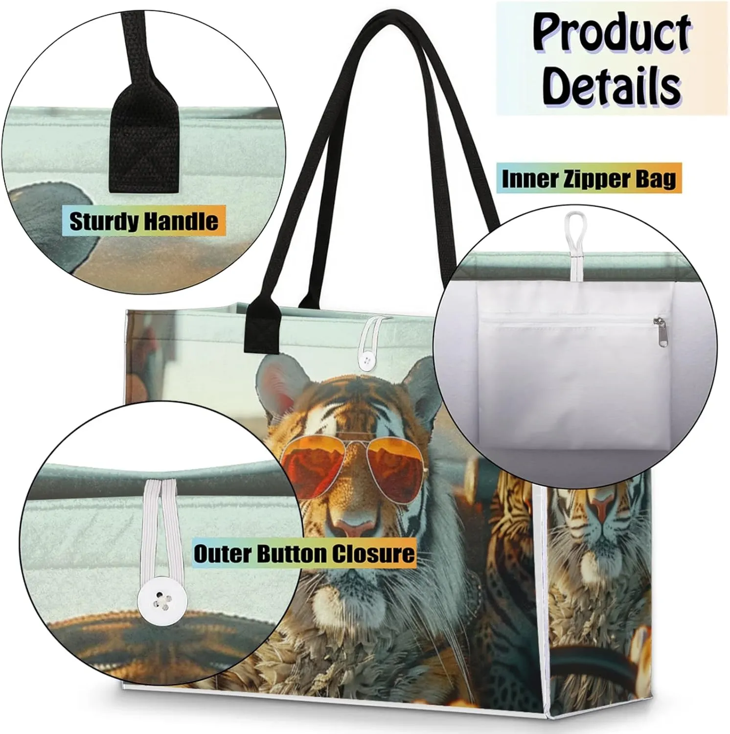 Tote Bag for Women Reusable Canvas Shoulder Bag
