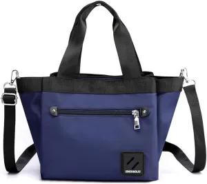 Tote Bag Nylon Crossbody Bag for Women Large Shoulder Bag with Zipper Waterproof Top Handle Handbag for Travel Work Blue