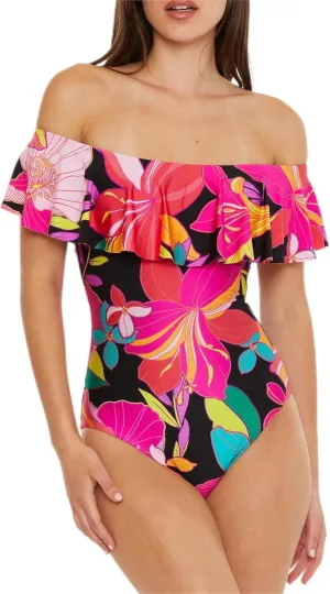 Trina Turk Women's Standard Solar One Piece Swimsuit, Floral Print, Bathing Suits