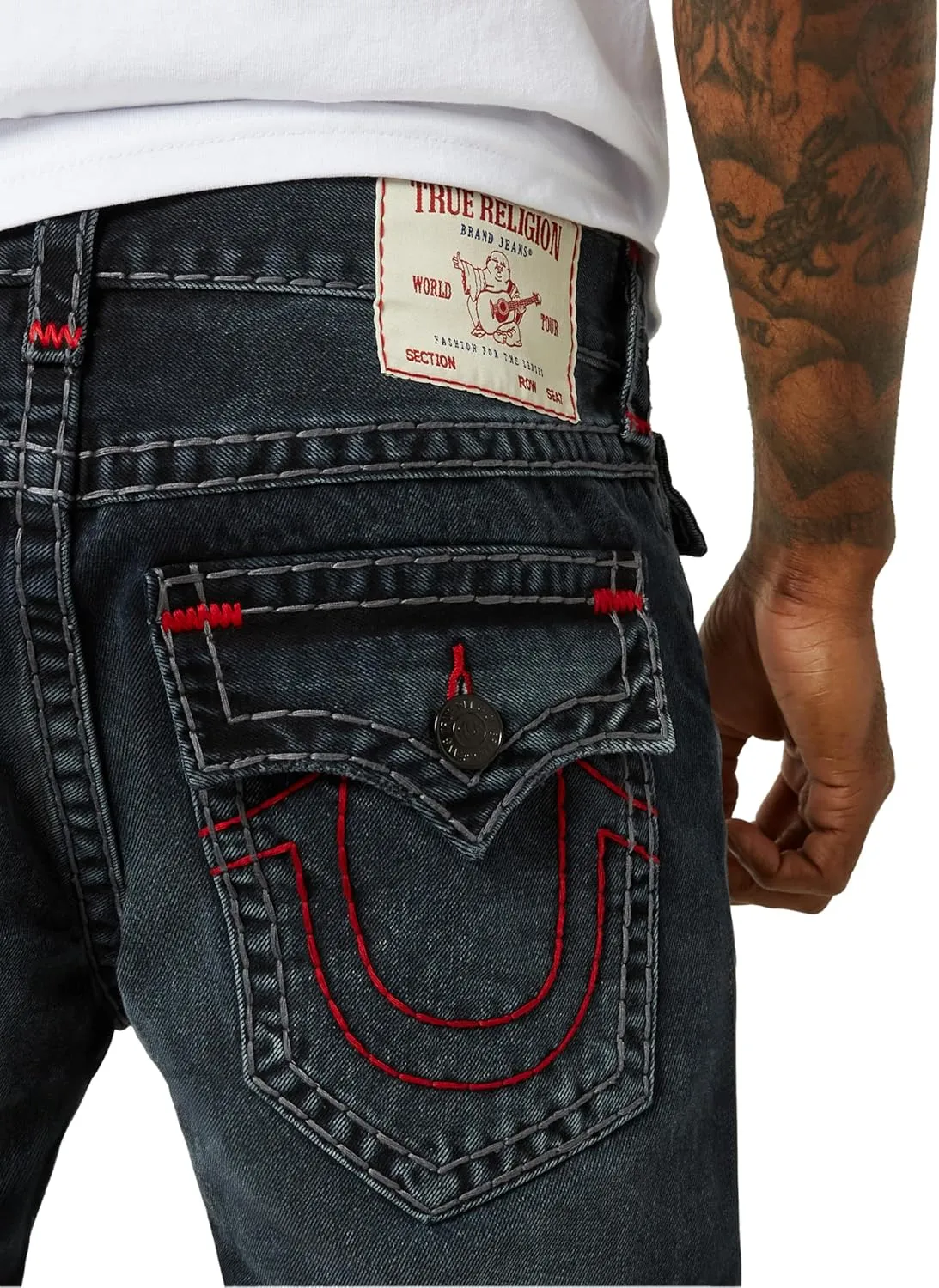 True Religion Men's Ricky Super T Flap 1/2"