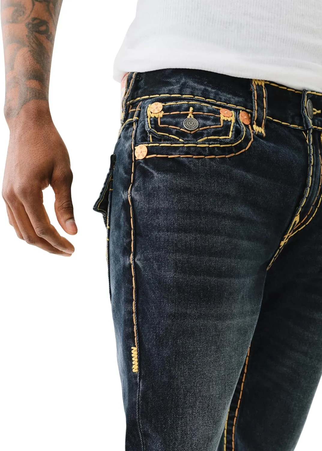 True Religion Men's Rocco Super T Flap 1/2" 32"