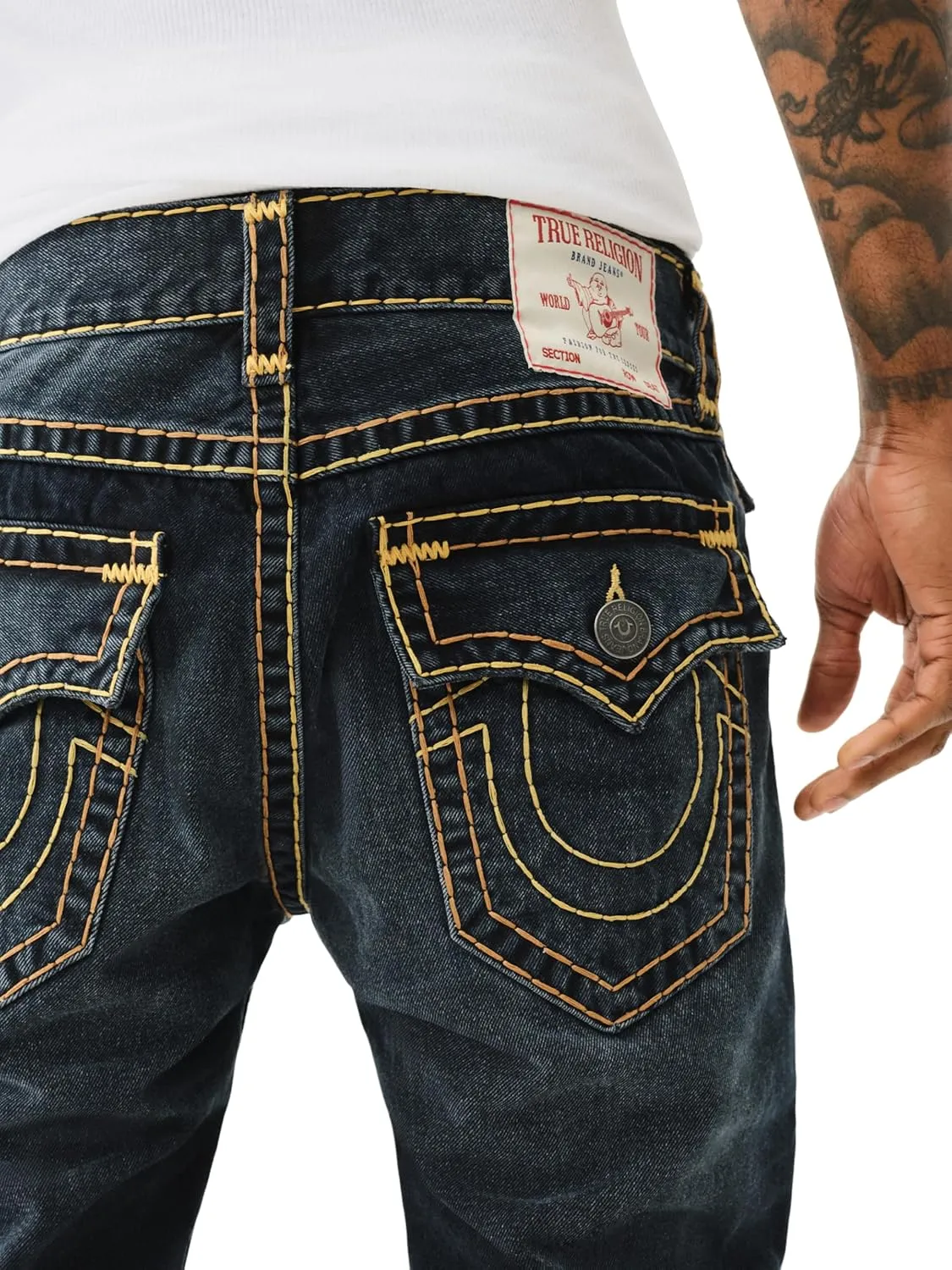True Religion Men's Rocco Super T Flap 1/2" 32"
