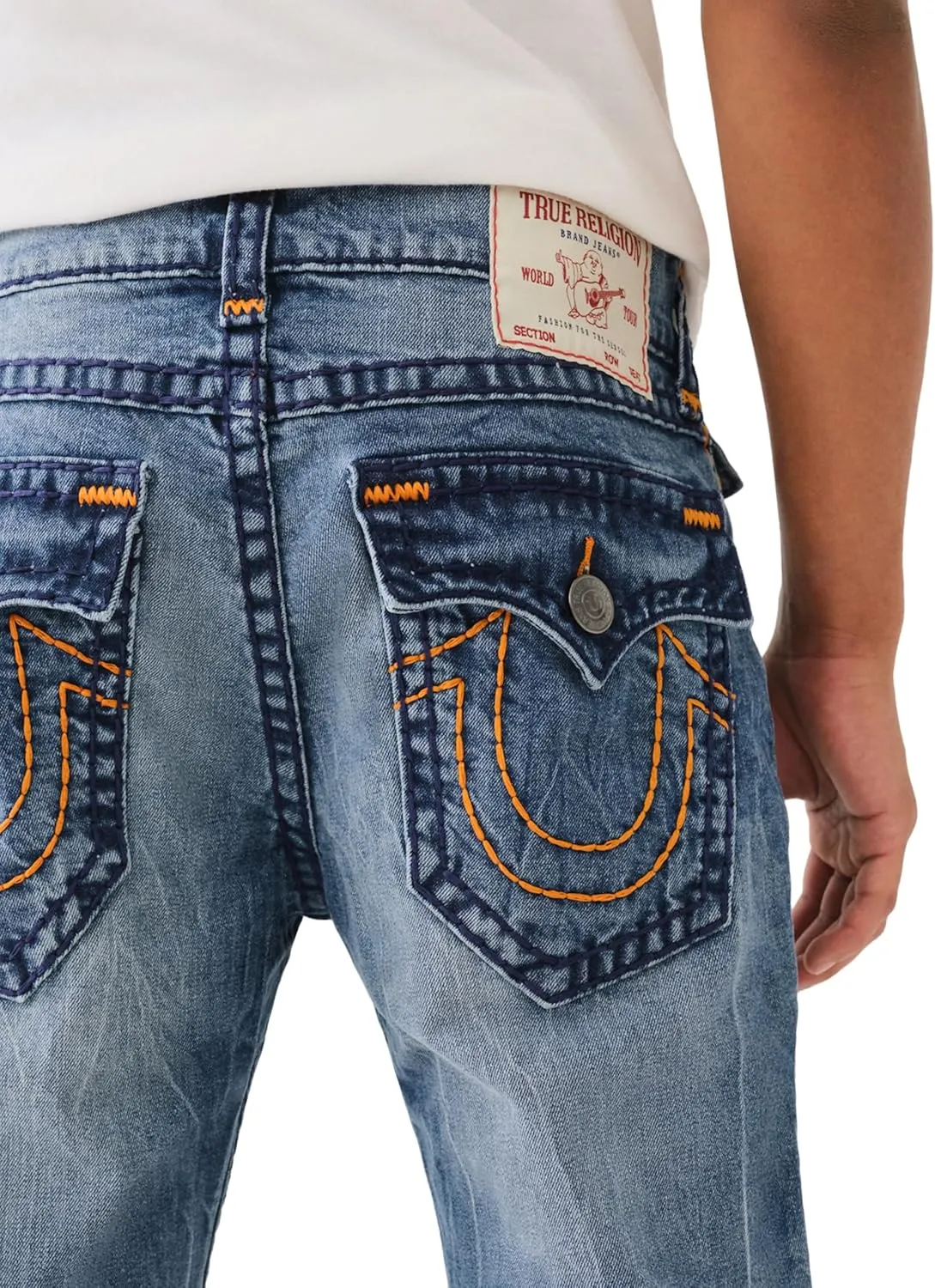 True Religion Men's Rocco Super T Flap 1/2" with 32" Inseam