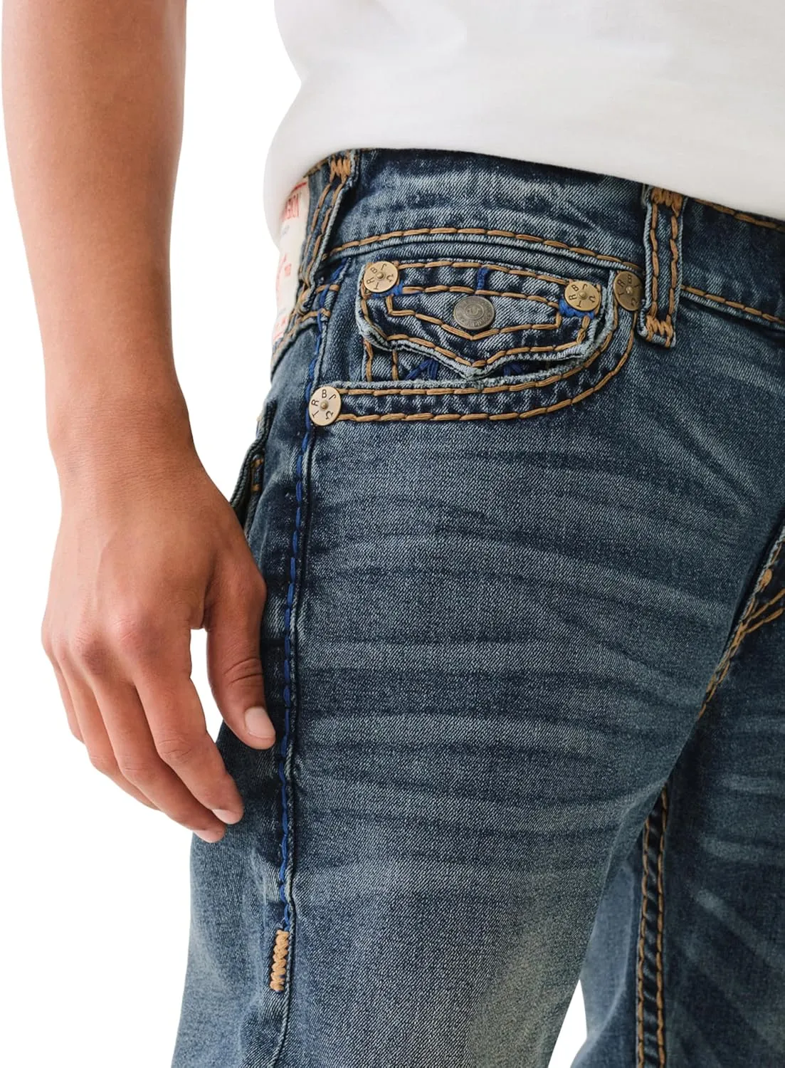 True Religion Men's Rocco Super T Flap 1/2" with 32" Inseam