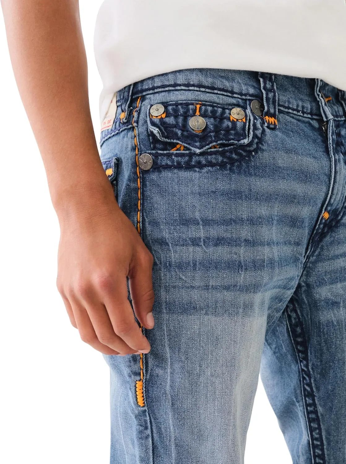 True Religion Men's Rocco Super T Flap 1/2" with 32" Inseam