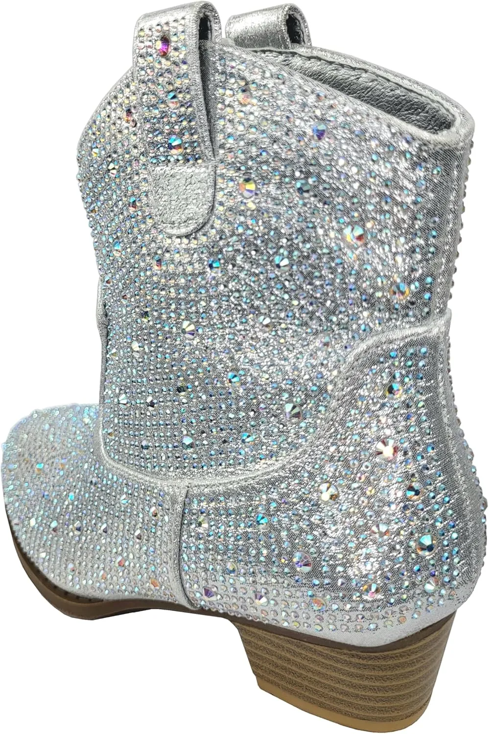 TruFox Girls Cowgirl Cowboy Rhinestone Boots Ankle Low Heel Dress Kids Booties