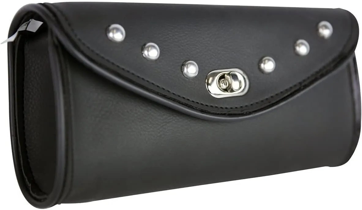 Unisex Waterproof Universal Chrome Studded Windshield Duarable And Comfortable Motorcycle Bag One Size (Black)