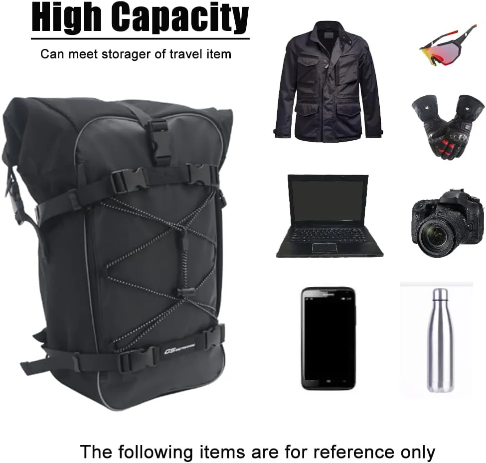 Universal Saddlebag Crash Bar Waterproof Rear Seat Pannier Bags Backpack For BMW F900XR/R R1250GS R1200GS Honda Yamaha Suzuki Riding Luggage Pack Motocross (30L)