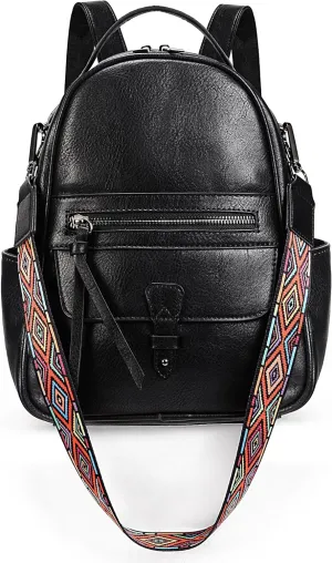 Uromee PU Leather Mini Backpack Purse for Women Fashion Multipurpose Design Handbag Ladies Shoulder Bags Travel Backpack