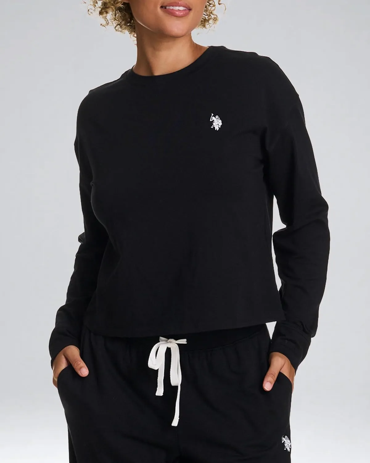 U.S. Polo Assn. Lounge Sets for Women, Tracksuit Sets for Women 2 Piece with Top and Wide Leg Sweatpants