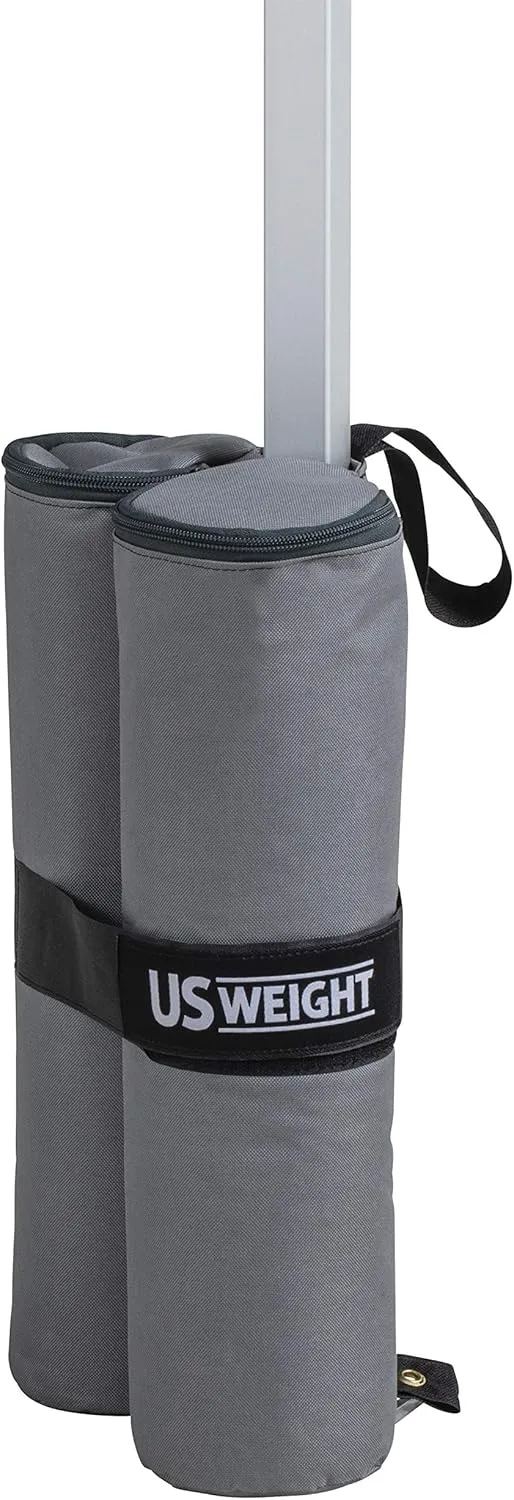 US Weight Titan Fillable Canopy Weight Bags (4-Pack) with Reliable Zippers, Double-Bagged Design, Heavy Duty Thread and Box-Stitched Stress Points