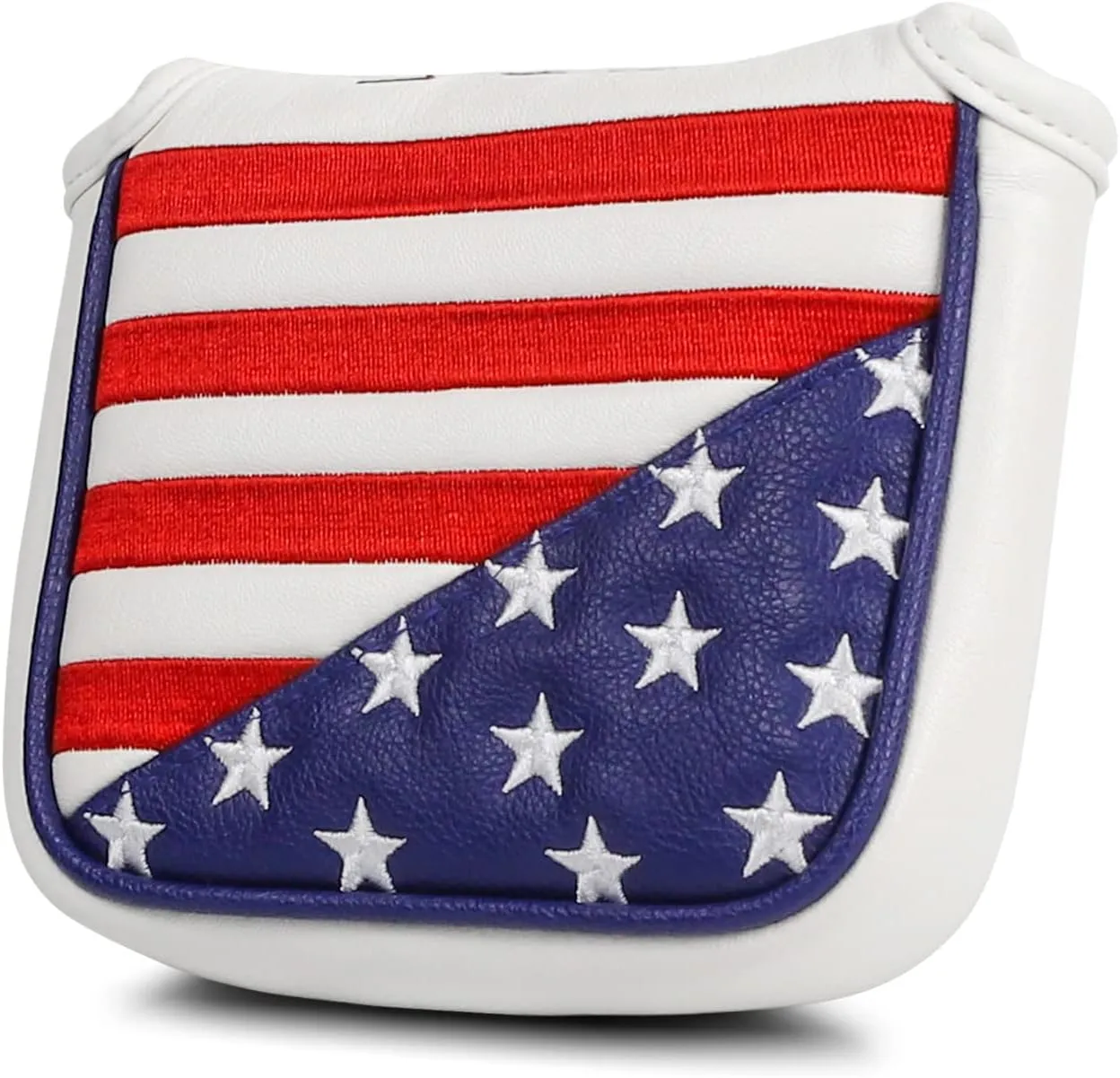 USA Flag Magnetic Closure Golf Mallet Putter Head Cover for Taylormade Odyssey Scotty Cameron Ping, Durable and Light-weighted Mallet Putter Headcover