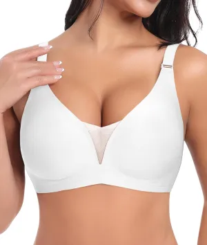 V Neck Bras for Women No Underwire Comfort Wireless Seamless Bra Comfortable Tshirt Bralettes with Support