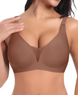 V Neck Bras for Women No Underwire Comfort Wireless Seamless Bra Comfortable Tshirt Bralettes with Support