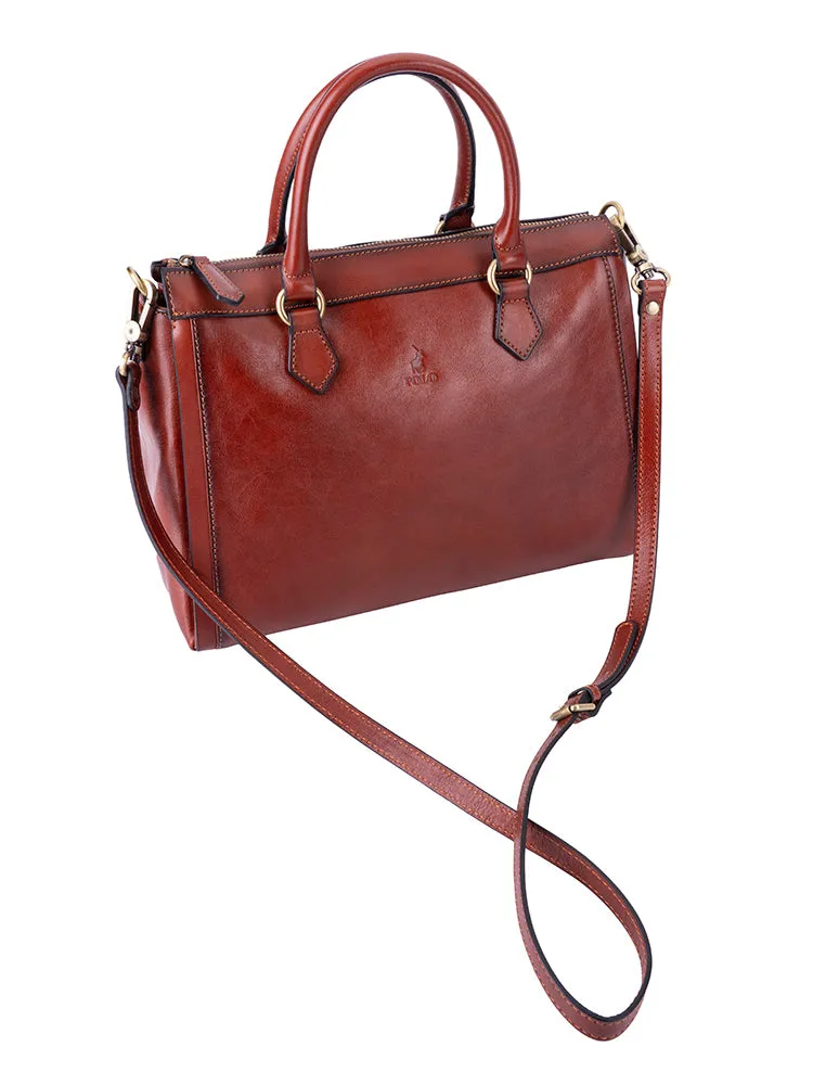 Vega Leather Shopper Bag - Brown