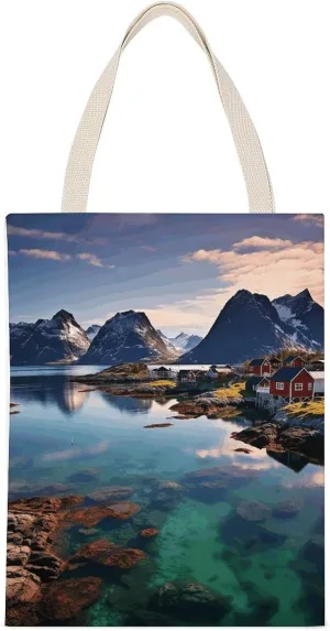 Versatile Tote Bag, Norway Islands Print All-purpose Tote Bag Canvas Tote Bag Fashion Canvas Bag Multipurpose Canvas Bag