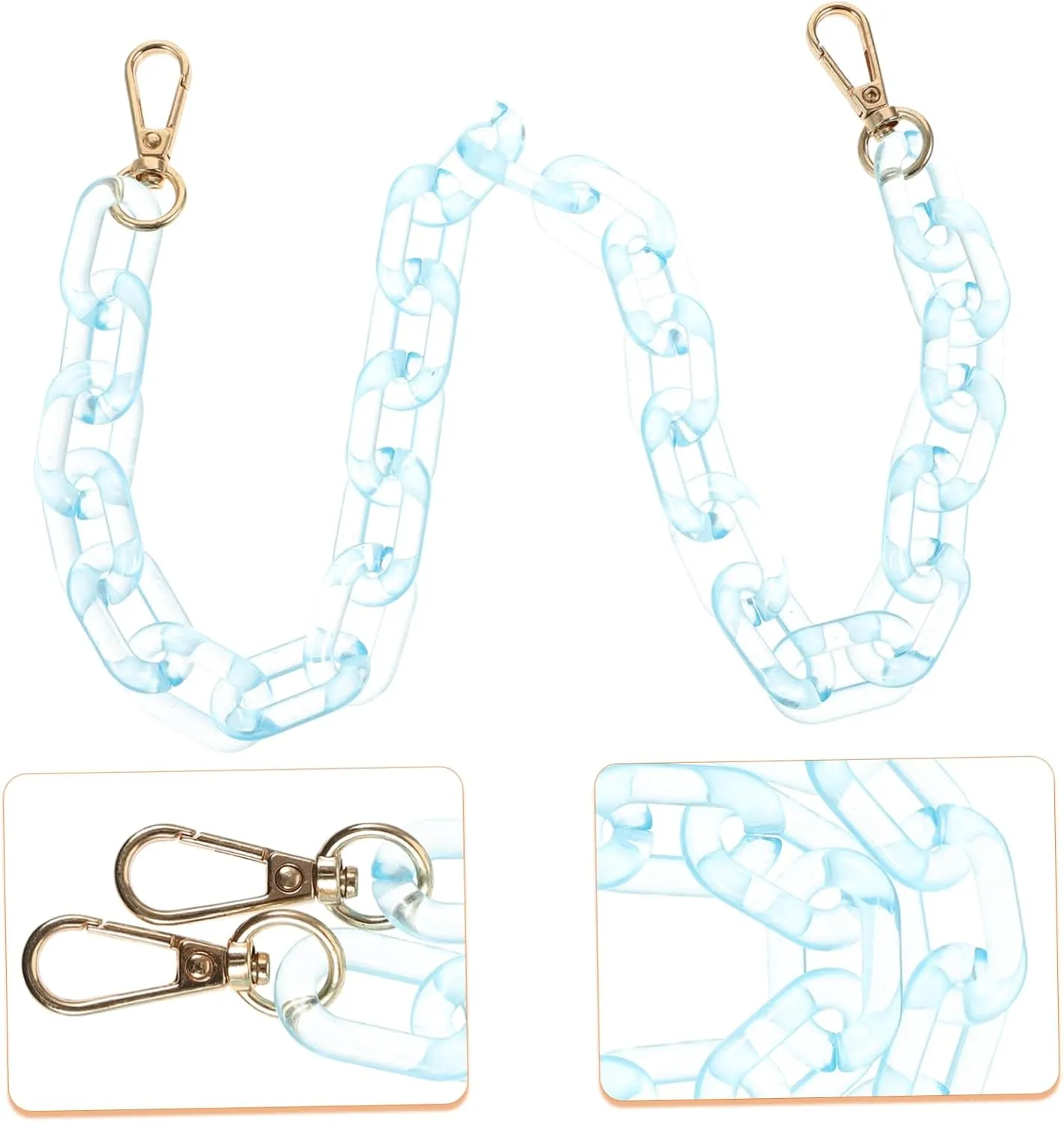VILLCASE Fashionable Purse Chain Replacement Acrylic Bag Chain Link for Handbags Chained Handle for Purses Girls' DIY Bag