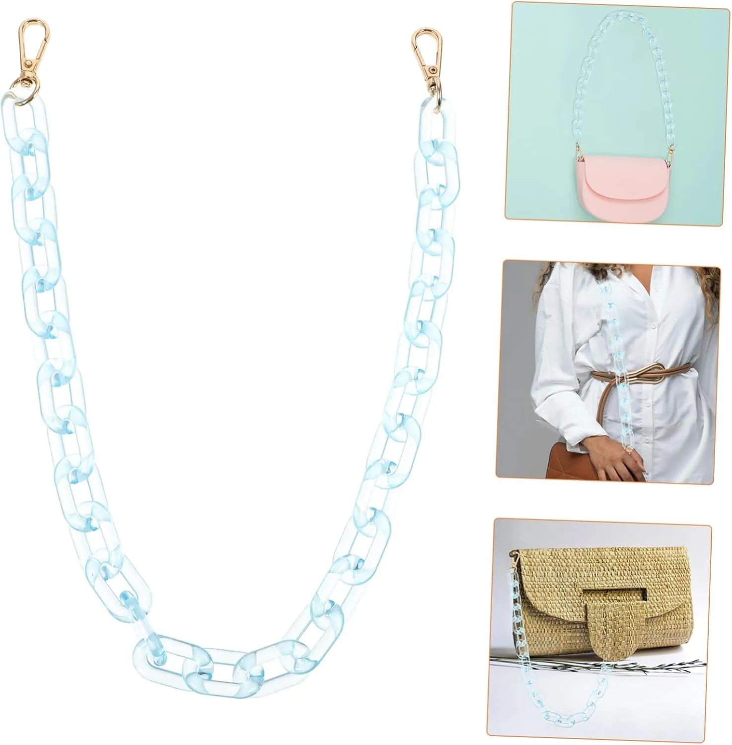VILLCASE Fashionable Purse Chain Replacement Acrylic Bag Chain Link for Handbags Chained Handle for Purses Girls' DIY Bag
