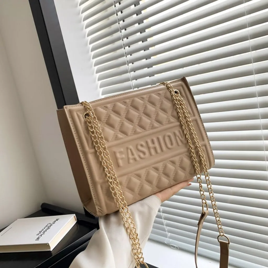 Vintage Casual Pressed Grids Crossbody Shoulder Bag Stylish and Versatile for Fashion Forward Individuals
