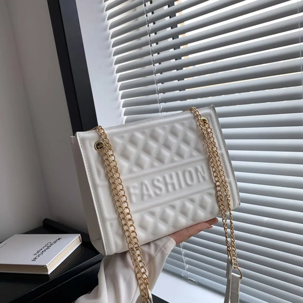 Vintage Casual Pressed Grids Crossbody Shoulder Bag Stylish and Versatile for Fashion Forward Individuals