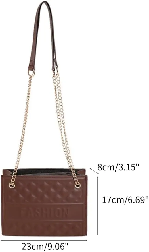 Vintage Casual Pressed Grids Crossbody Shoulder Bag Stylish and Versatile for Fashion Forward Individuals