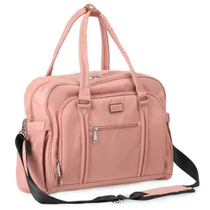 WelaVila Diaper Bag Messenger, Stylish Baby Bags with Changing Pad & Insulated Pockets for Mom & Dad, Unisex Multifunction Travel Diaper Tote – Baby Pink