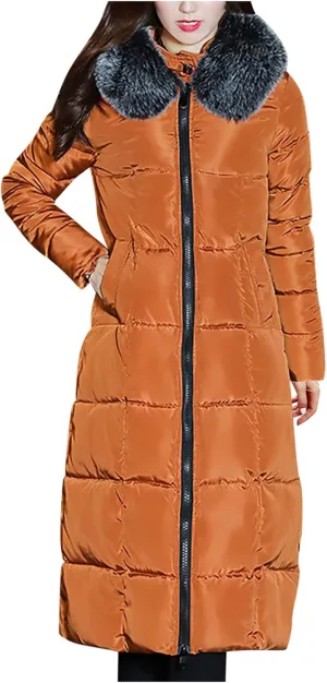 Winter Coat For Women Long Down Coats Thicken Puffer Jacket Warm Fur Hooded Quilted Coat Cotton Padded Jacket Outwear