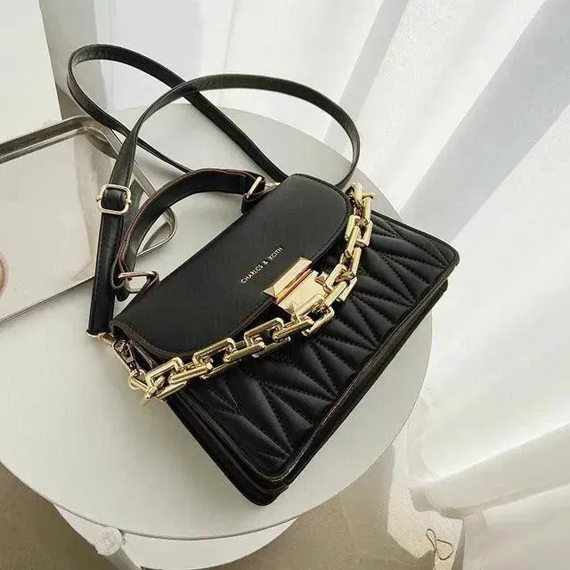 Women Chained Leather Handbag