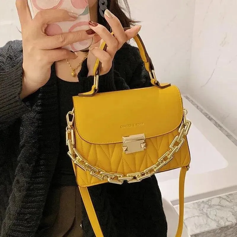 Women Chained Leather Handbag