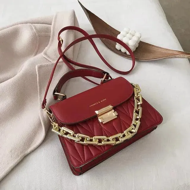 Women Chained Leather Handbag