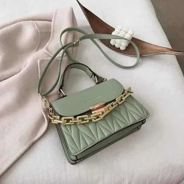 Women Chained Leather Handbag