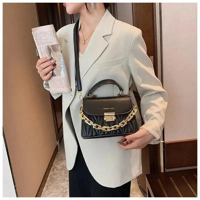 Women Chained Leather Handbag