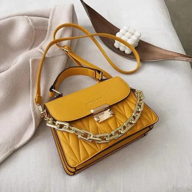 Women Chained Leather Handbag