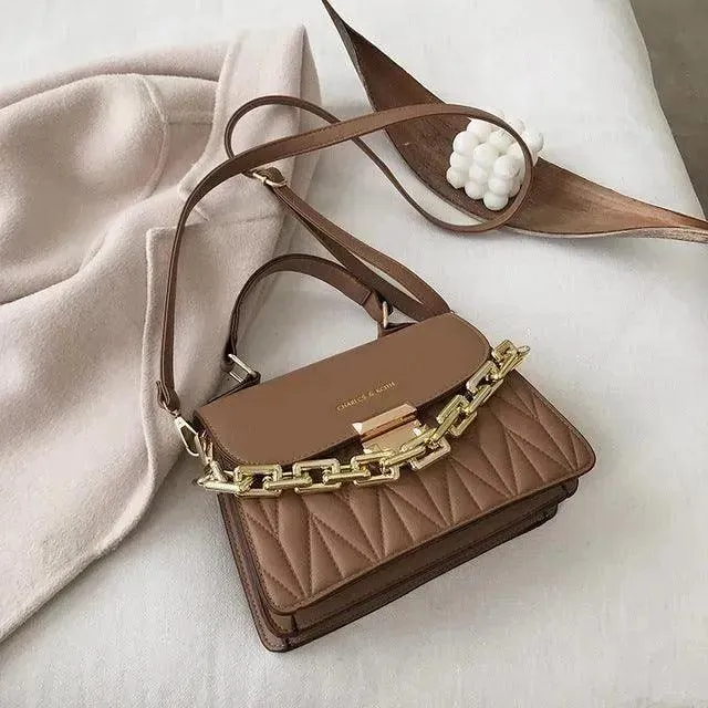 Women Chained Leather Handbag
