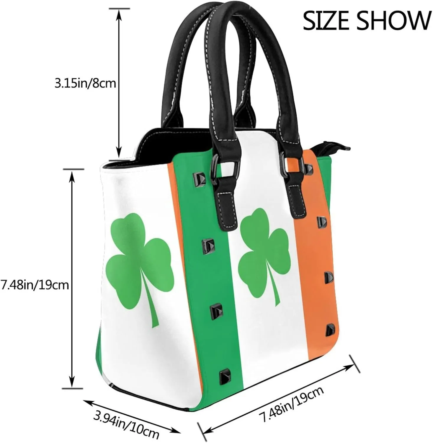 Women Handbag Large Capacity Shoulder Bag Studded Rivet Tote Satchel