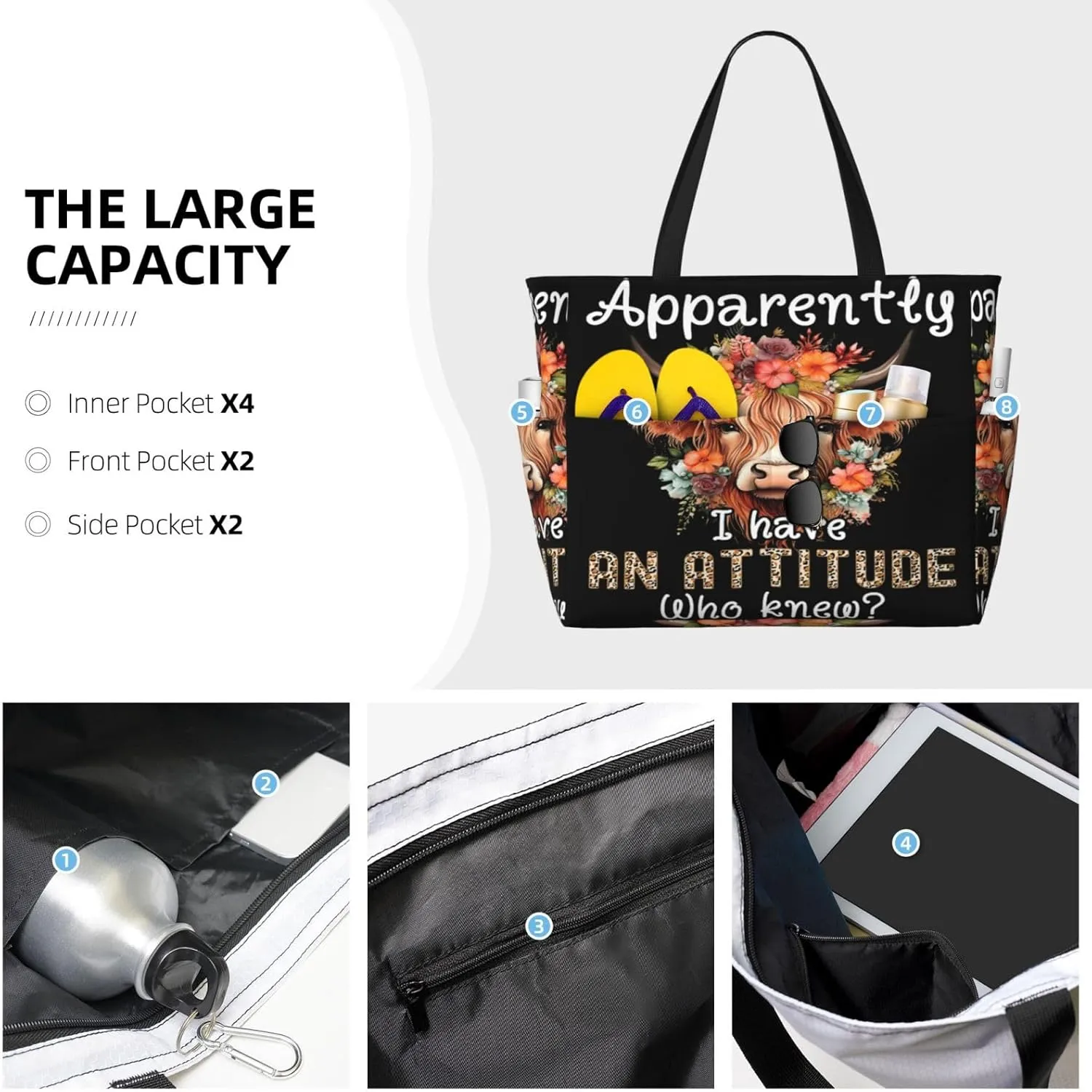 Women Large Beach Bag Travel Weekender Foldable Tote Bag for Pool Beach Vacation Gym