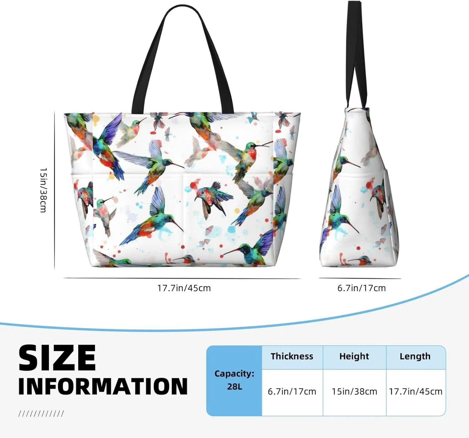 Women Large Beach Bag Travel Weekender Foldable Tote Bag for Pool Beach Vacation Gym