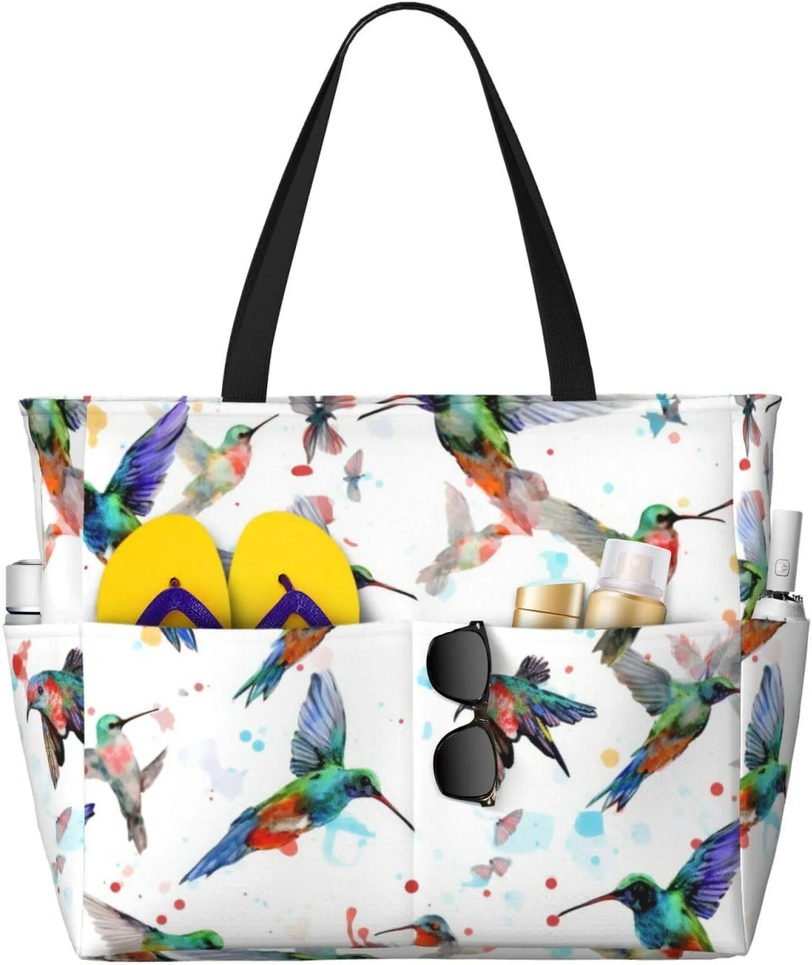 Women Large Beach Bag Travel Weekender Foldable Tote Bag for Pool Beach Vacation Gym