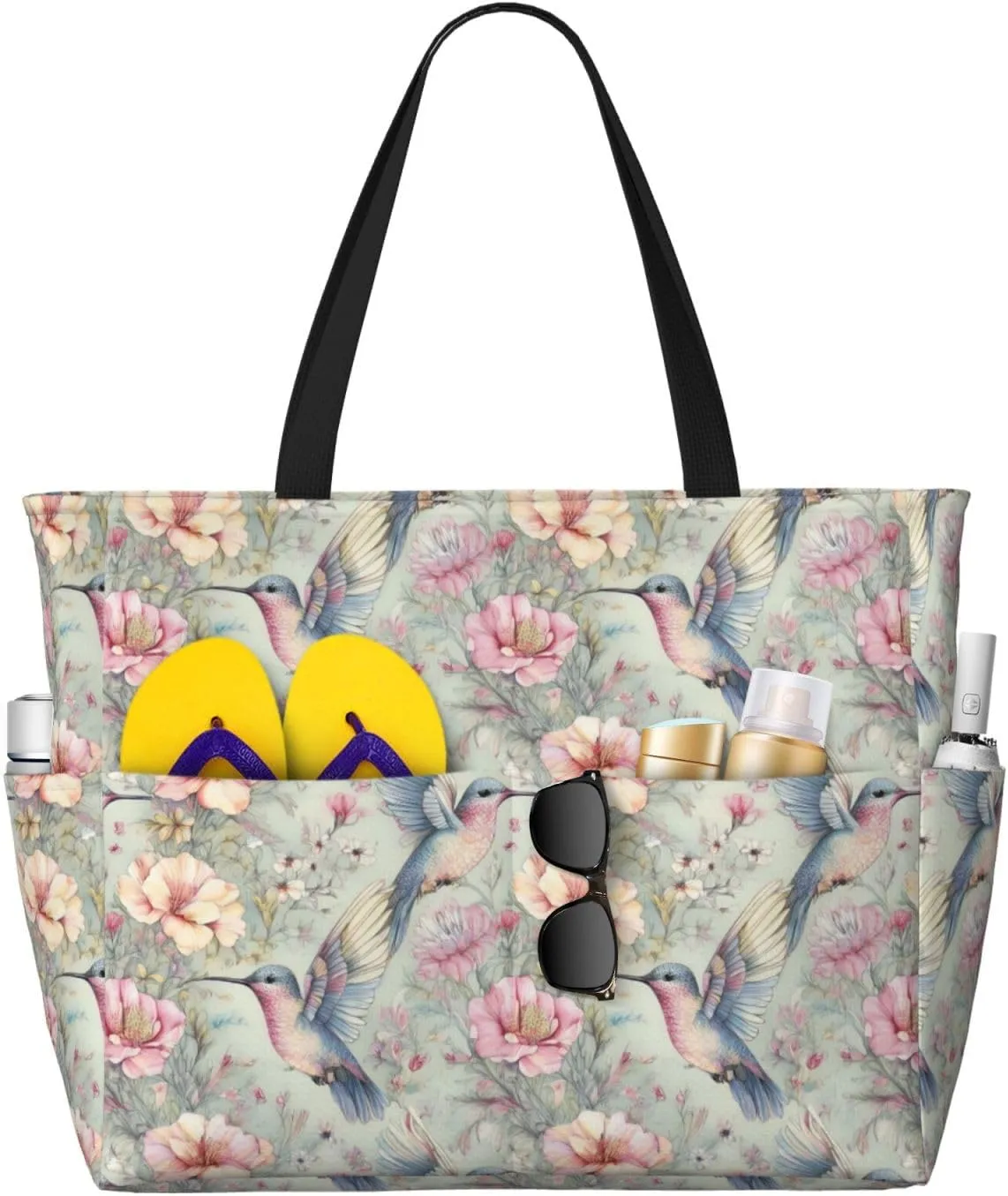 Women Large Beach Bag Travel Weekender Foldable Tote Bag for Pool Beach Vacation Gym