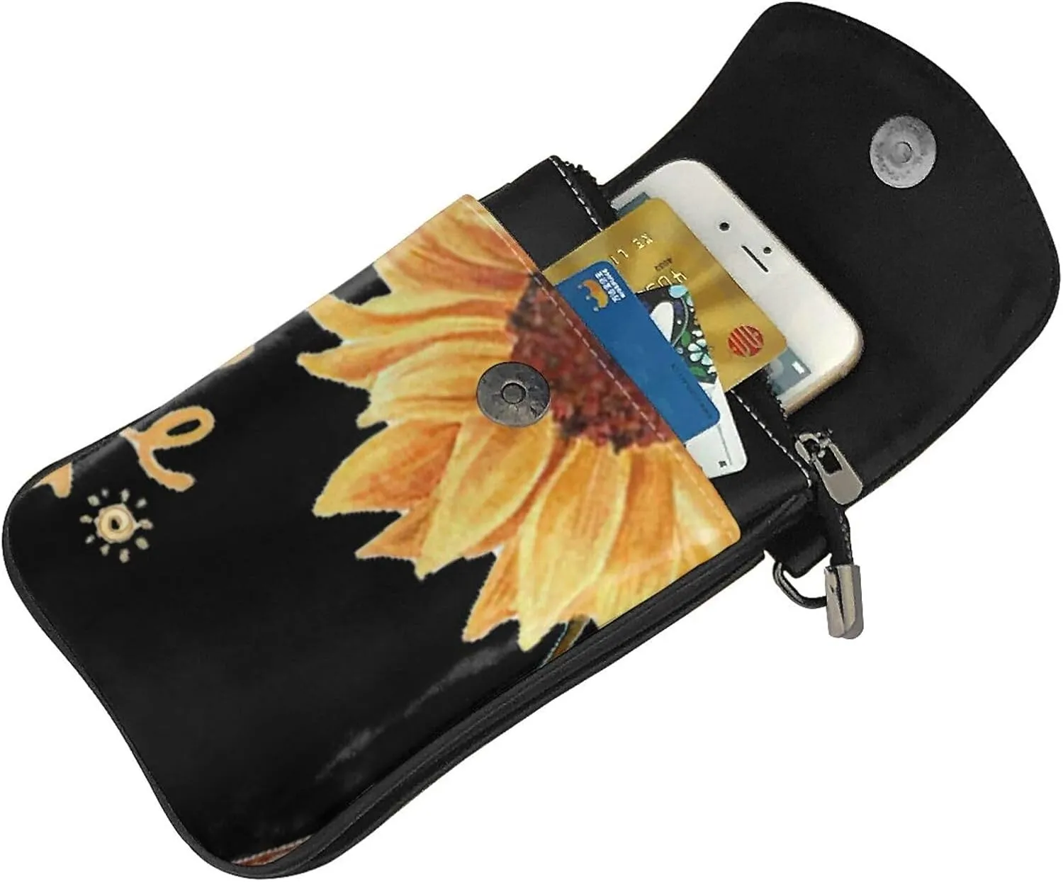 Women PU Leather Kawaii Embroidered Cute Mini Strawberry Print Crossbody Cell phone Bag/Coin Purse